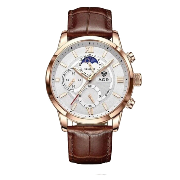 Renley's Luxury Moon Phase Quartz Wrist Watch