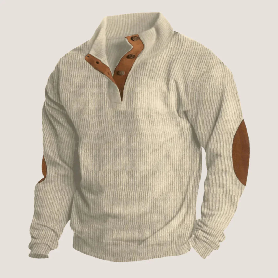 LIAM | RIBBING SWEATER WITH BUTTONS