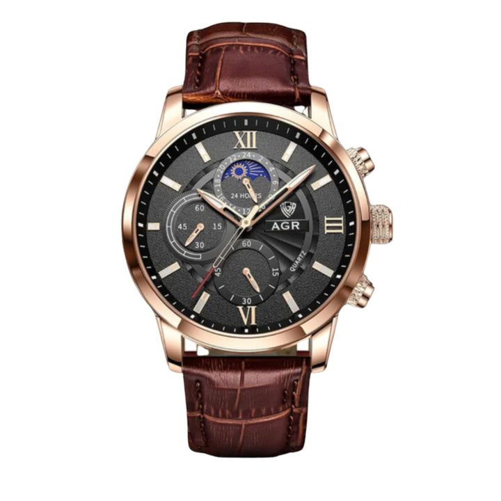 Renley's Luxury Moon Phase Quartz Wrist Watch