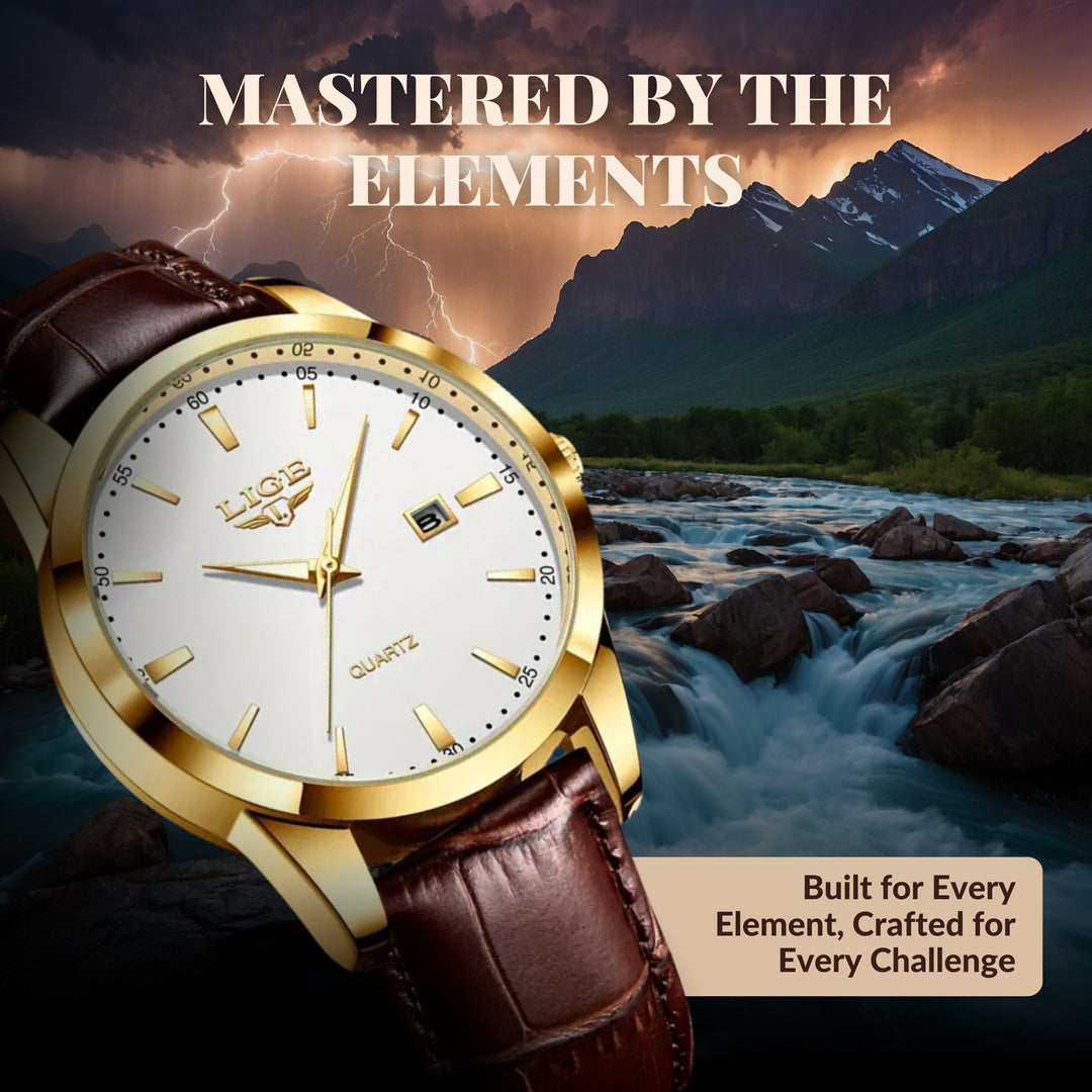 Renley's Gold Luxury Military Inspired Wrist Watch